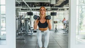 working out at the gym